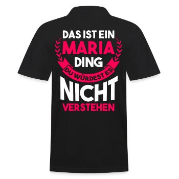 Maria - Männer Poloshirt - Schwarz - Hinten - Kai (181cm)