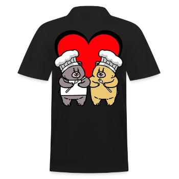 Teddybär Koch Geburtstagsgeschenk Köchin kochen - Männer Poloshirt - Schwarz - Hinten - Kai (181cm)