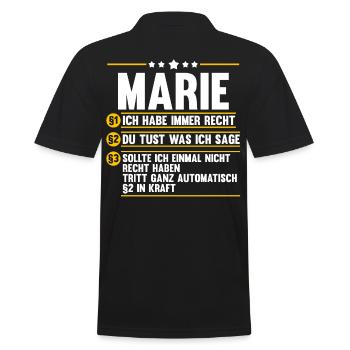 Marie - Männer Poloshirt - Schwarz - Hinten - Kai (181cm)