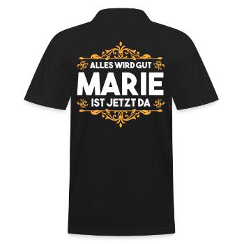 Marie - Männer Poloshirt - Schwarz - Hinten - Kai (181cm)