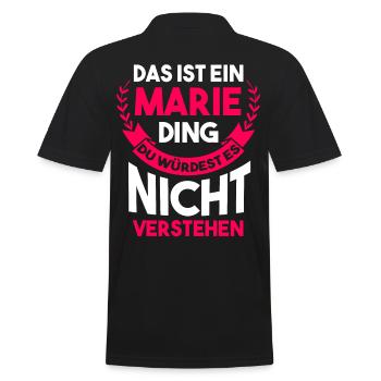 Marie - Männer Poloshirt - Schwarz - Hinten - Kai (181cm)