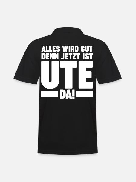 Ute - Männer Poloshirt - Schwarz