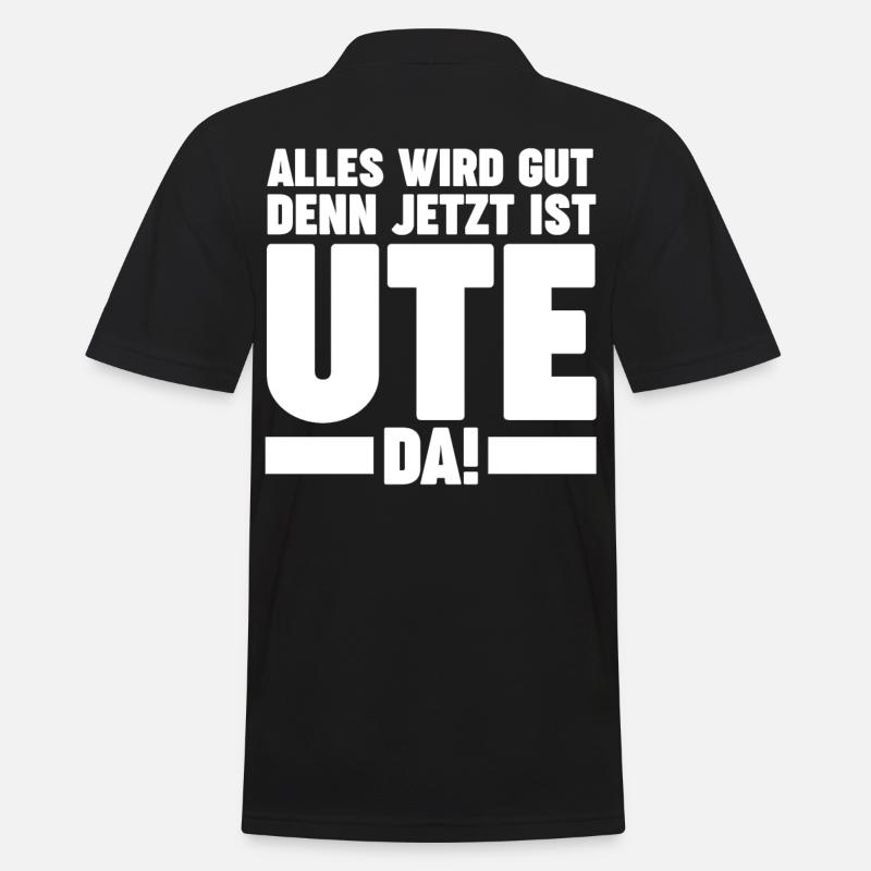 Ute - Männer Poloshirt - Schwarz
