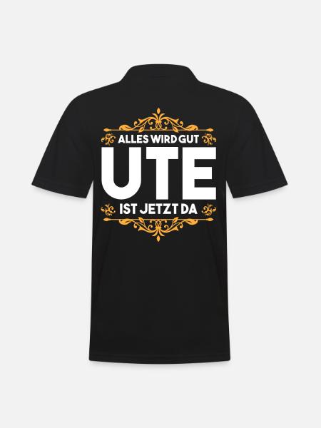 Ute - Männer Poloshirt - Schwarz
