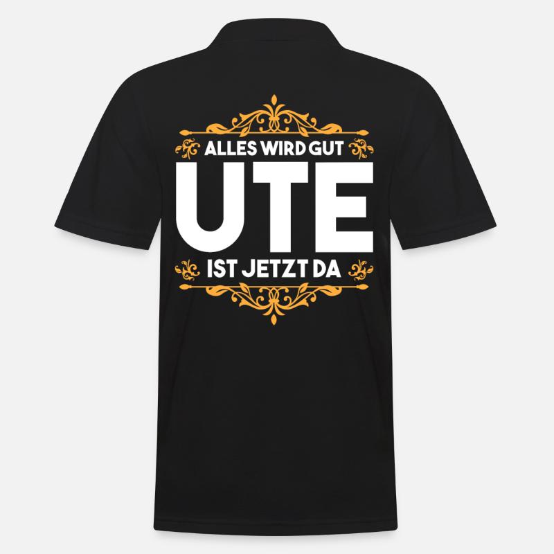 Ute - Männer Poloshirt - Schwarz