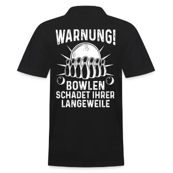 Bowler Bowlen Kegeln Bowling - Männer Poloshirt - Schwarz - Hinten - Kai (181cm)