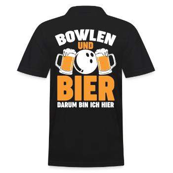 Bier Bowler Bowlen Kegeln Bowling - Männer Poloshirt - Schwarz - Hinten - Kai (181cm)
