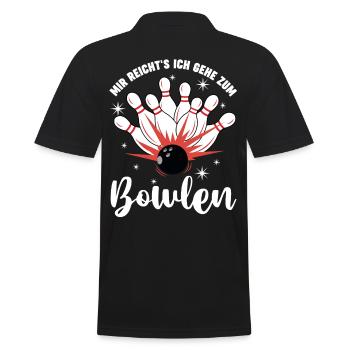 Bowler Bowlen Kegeln Bowling - Männer Poloshirt - Schwarz - Hinten - Kai (181cm)