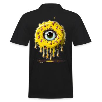 Monster-Augen-Donut - Männer Poloshirt - Schwarz - Hinten - Kai (181cm)
