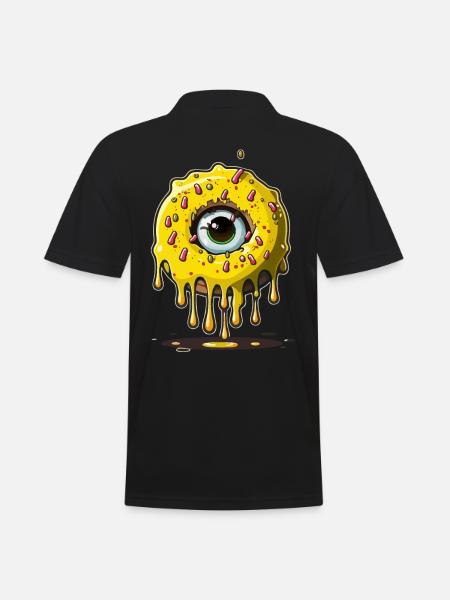 Monster Eye Donut - Men's Polo Shirt - black