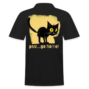 Rentre chez toi! Chat de dessin animé vintage - Polo Homme - noir - Dos - Kai (181cm)