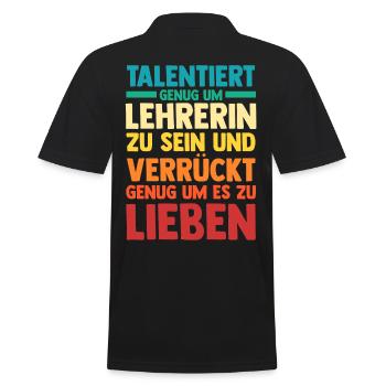 Schullehrerin Lehrerin - Männer Poloshirt - Schwarz - Hinten - Kai (181cm)
