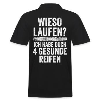 Auto Mechaniker KFZ Mechatroniker Tuner Schrauber - Männer Poloshirt - Schwarz - Hinten - Kai (181cm)