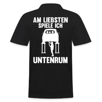 Auto Mechaniker KFZ Mechatroniker Tuner Schrauber - Männer Poloshirt - Schwarz - Hinten - Kai (181cm)