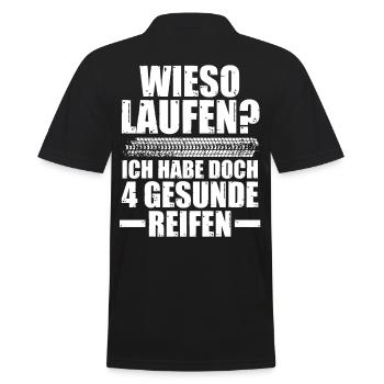 Auto Mechaniker KFZ Mechatroniker Tuner Schrauber - Männer Poloshirt - Schwarz - Hinten - Kai (181cm)