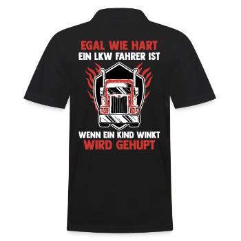 LKW Fahrer Fernfahrer Lastkraftwagen Trucker - Männer Poloshirt - Schwarz - Hinten - Kai (181cm)