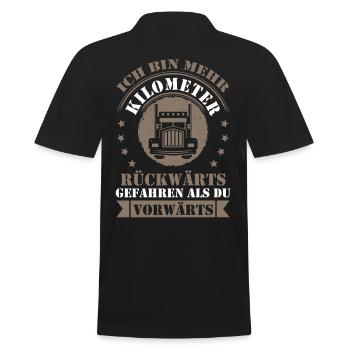 LKW Fahrer Fernfahrer Lastkraftwagen Trucker - Männer Poloshirt - Schwarz - Hinten - Kai (181cm)