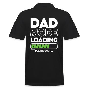 Laden bald Papa -DAD-Modus wird geladen - Männer Poloshirt - Schwarz - Hinten - Kai (181cm)