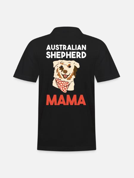 Dog Australian Shepherd Mama - Men's Polo Shirt - black