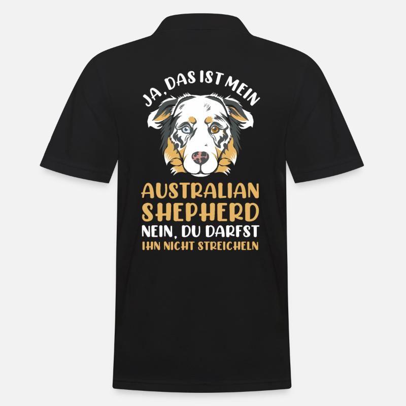 Hund Australian Shepherd - Männer Poloshirt - Schwarz