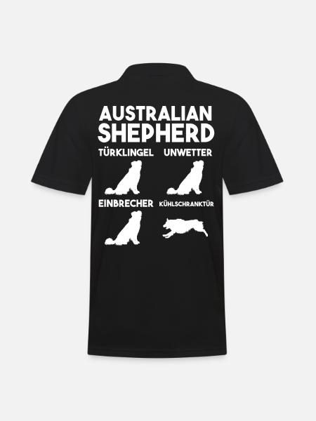 Hund Australian Shepherd - Männer Poloshirt - Schwarz