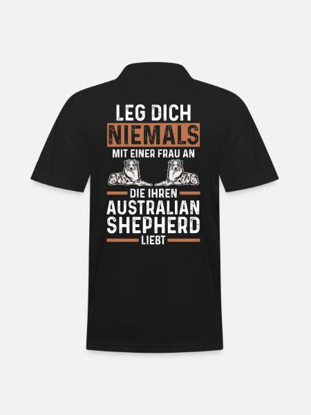Hund Australian Shepherd - Männer Poloshirt - Schwarz
