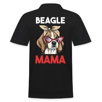 Hund Beagle Mama - Männer Poloshirt - Schwarz - Hinten - Kai (181cm)