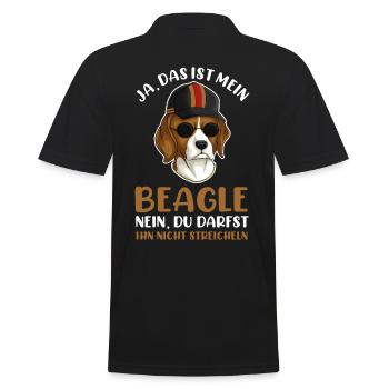 Hund Beagle - Männer Poloshirt - Schwarz - Hinten - Kai (181cm)
