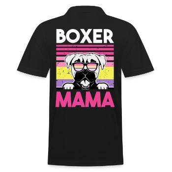 Hund Boxer Mama - Männer Poloshirt - Schwarz - Hinten - Kai (181cm)
