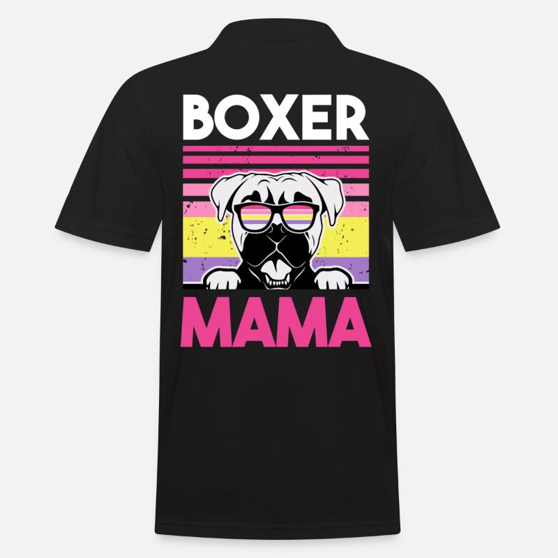 Hund Boxer Mama - Männer Poloshirt - Schwarz