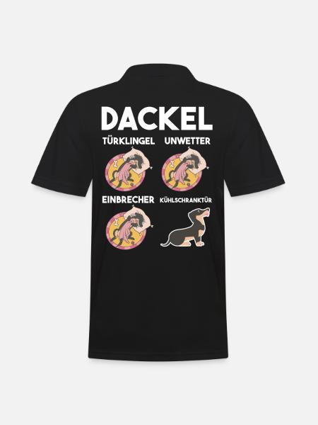 Hund Dackel - Männer Poloshirt - Schwarz