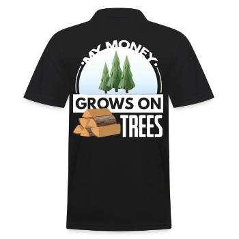 My Money Grows On Trees - Männer Poloshirt - Schwarz - Hinten - Kai (181cm)