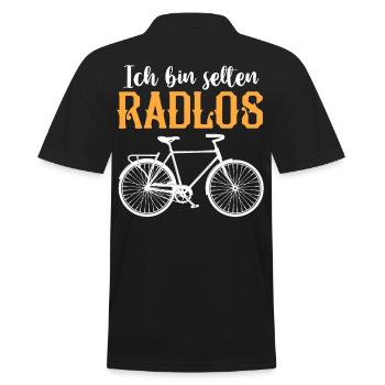 Ich Bin Selten Radlos Fahrrad - Männer Poloshirt - Schwarz - Hinten - Kai (181cm)