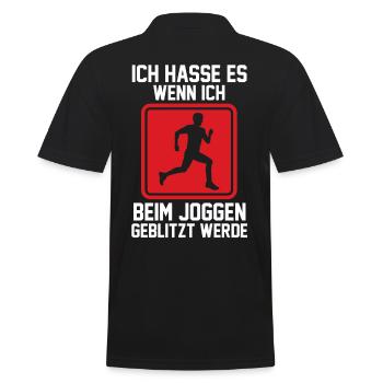 Läufer Joggen Laufen - Männer Poloshirt - Schwarz - Hinten - Kai (181cm)