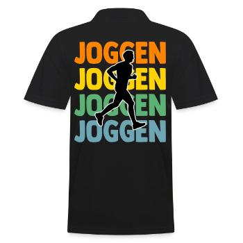 Läufer Joggen Laufen - Männer Poloshirt - Schwarz - Hinten - Kai (181cm)