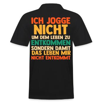 Läufer Joggen Laufen - Männer Poloshirt - Schwarz - Hinten - Kai (181cm)