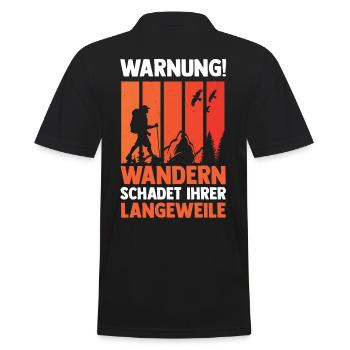 Bergsteiger Wald Bergwandern Wanderer Wandern - Männer Poloshirt - Schwarz - Hinten - Kai (181cm)
