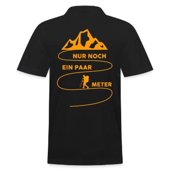 Bergsteiger Wald Bergwandern Wanderer Wandern - Männer Poloshirt - Schwarz - Hinten - Kai (181cm)