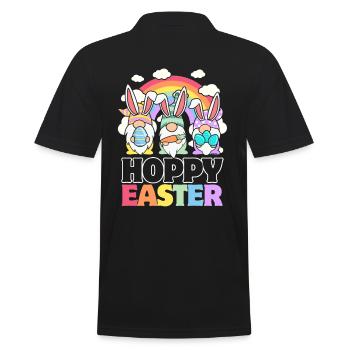 Hoppy Easter - Wichtel-Ostereier - Männer Poloshirt - Schwarz - Hinten - Kai (181cm)