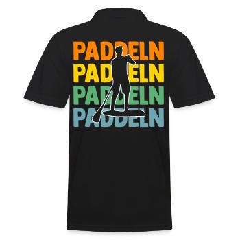 Stand Up Paddeling - Männer Poloshirt - Schwarz - Hinten - Kai (181cm)