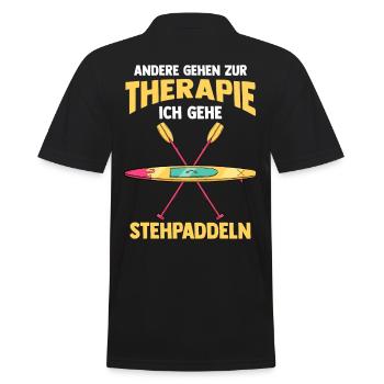 Stand Up Paddeling - Männer Poloshirt - Schwarz - Hinten - Kai (181cm)
