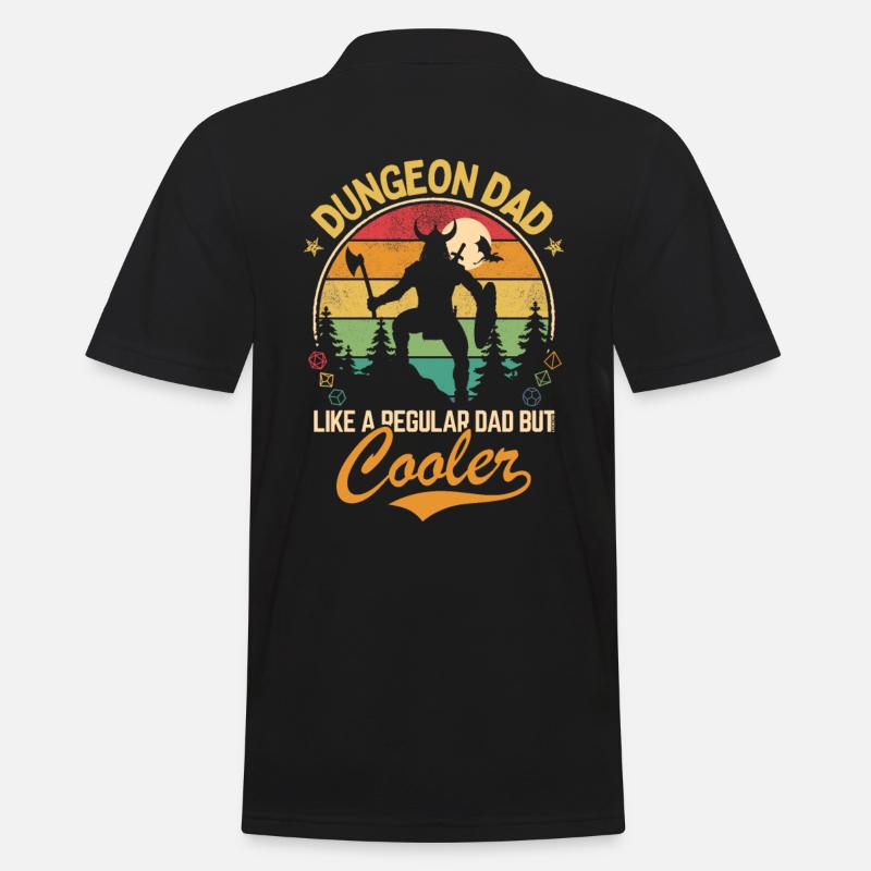 Donjon papa - Comme un père normal mais plus cool - Polo Homme - noir