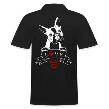Love Dog Bouledogue - blanc - Polo Homme - noir - Dos - Kai (181cm)