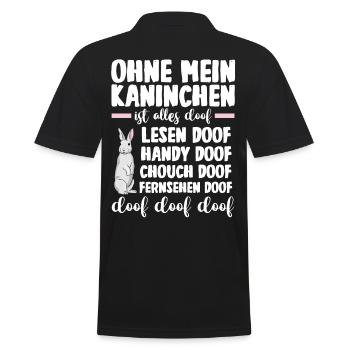 Nagetier Hase Kaninchen - Männer Poloshirt - Schwarz - Hinten - Kai (181cm)