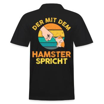 Nagetier Hamsterbesitzer Hamster - Männer Poloshirt - Schwarz - Hinten - Kai (181cm)