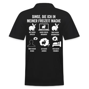 Nagetier Kaninchen Hase - Männer Poloshirt - Schwarz - Hinten - Kai (181cm)
