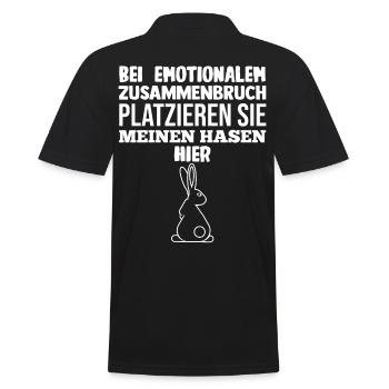 Nagetier Kaninchen Hase - Männer Poloshirt - Schwarz - Hinten - Kai (181cm)