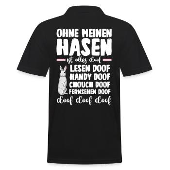 Nagetier Kaninchen Hase - Männer Poloshirt - Schwarz - Hinten - Kai (181cm)