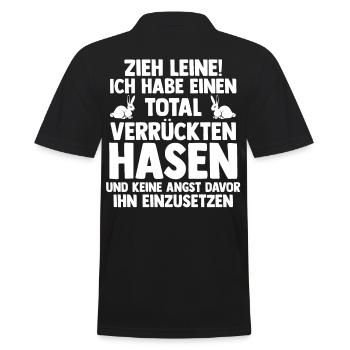 Nagetier Kaninchen Hase - Männer Poloshirt - Schwarz - Hinten - Kai (181cm)