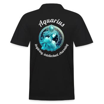 Aquarius Sternzeichen Wassermann Astronomie - Männer Poloshirt - Schwarz - Hinten - Kai (181cm)